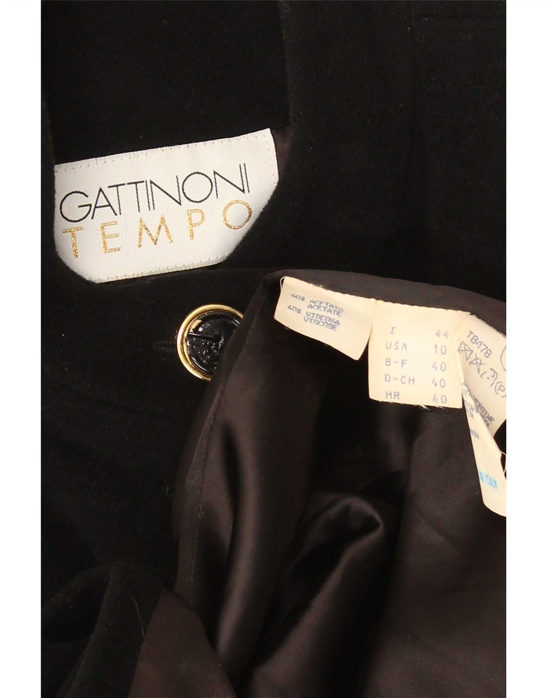 Cappotto Poncho Donna Gattinoni IT 44 Acetato geometrico nero medio