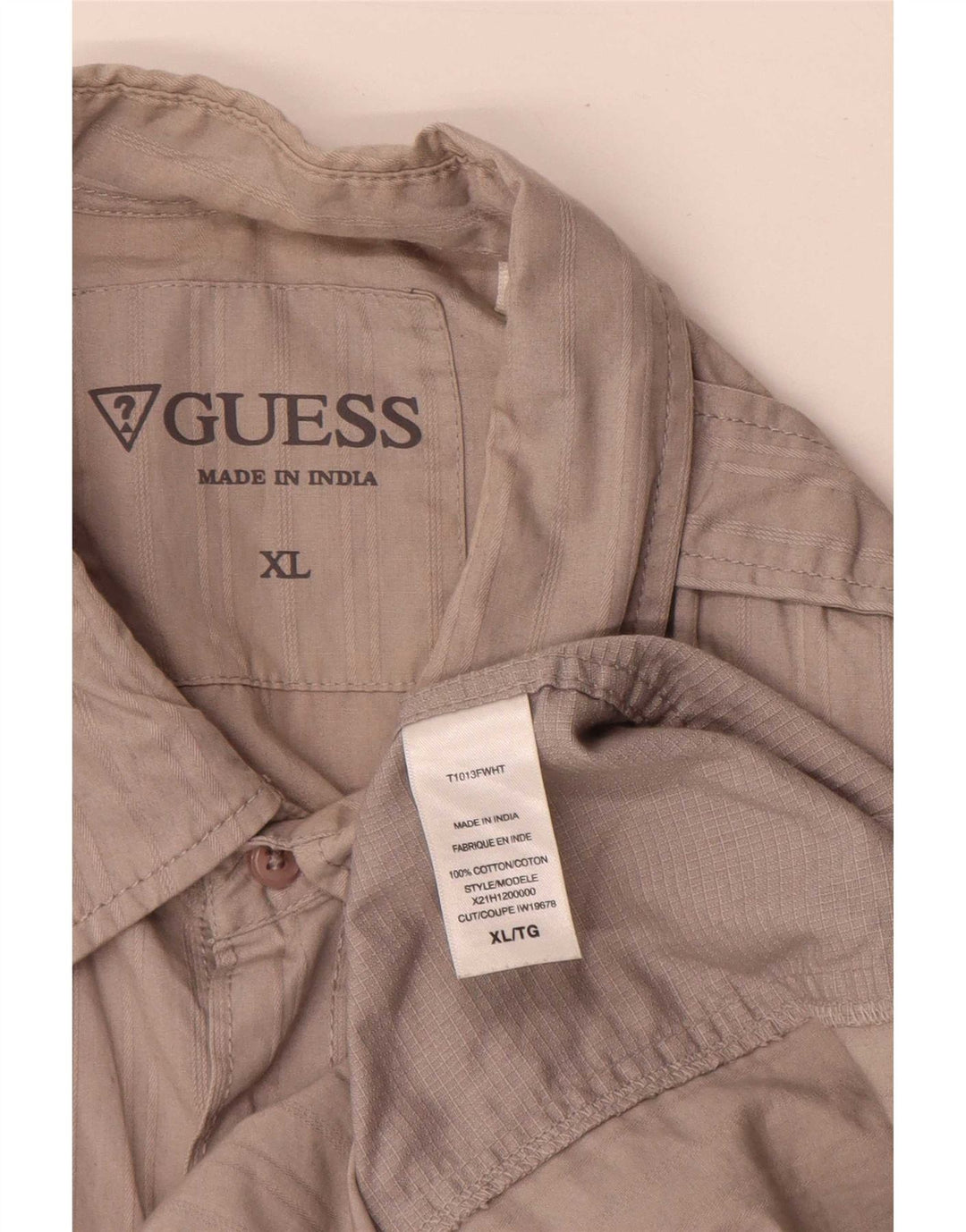 Camicia militare da uomo Guess XL in cotone grigio