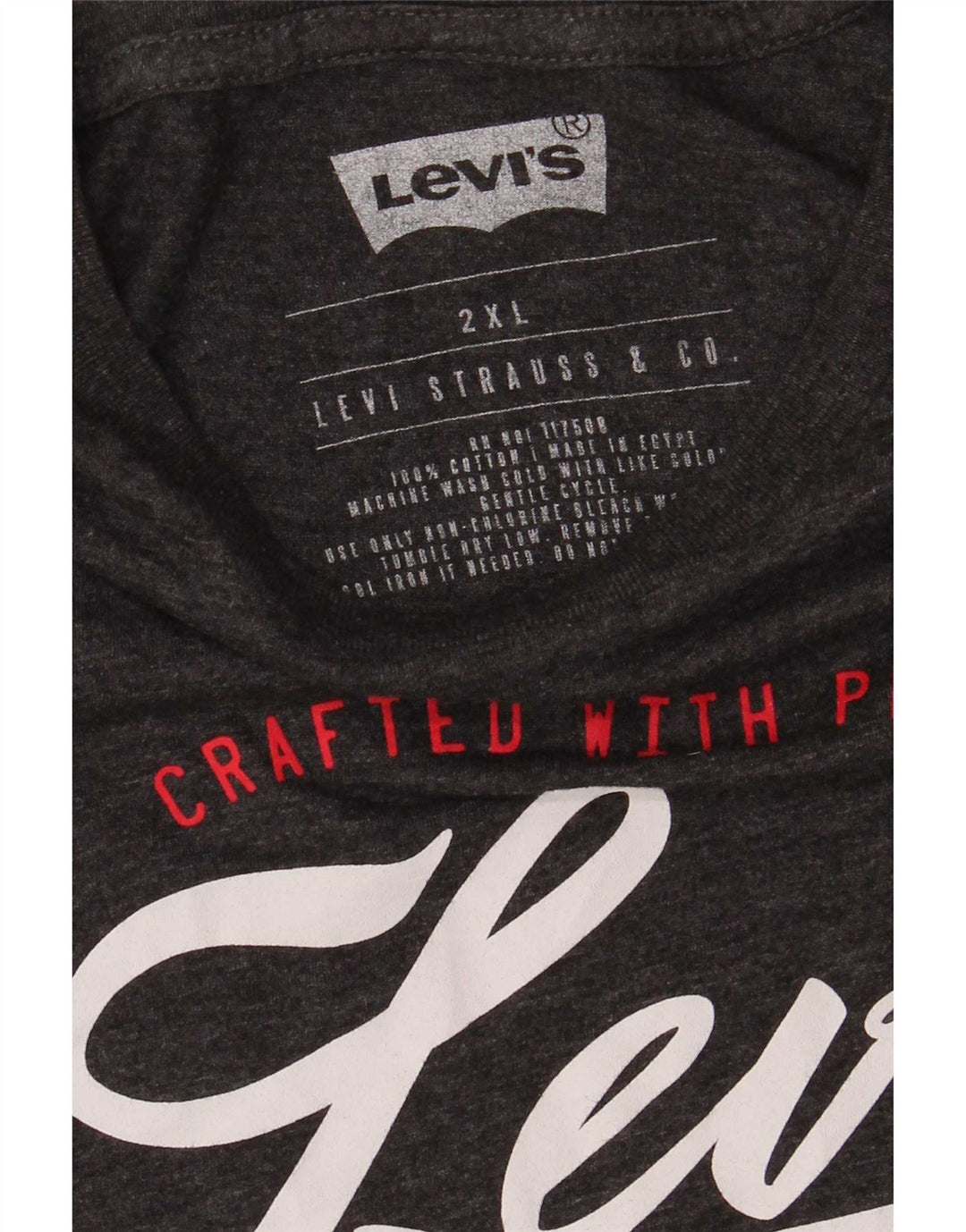 T-shirt grafica da uomo Levi's Top 2XL in cotone grigio