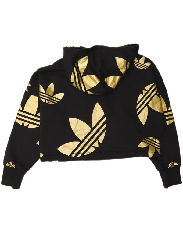 Maglione con cappuccio grafico oversize da donna Adidas UK 10 piccolo nero