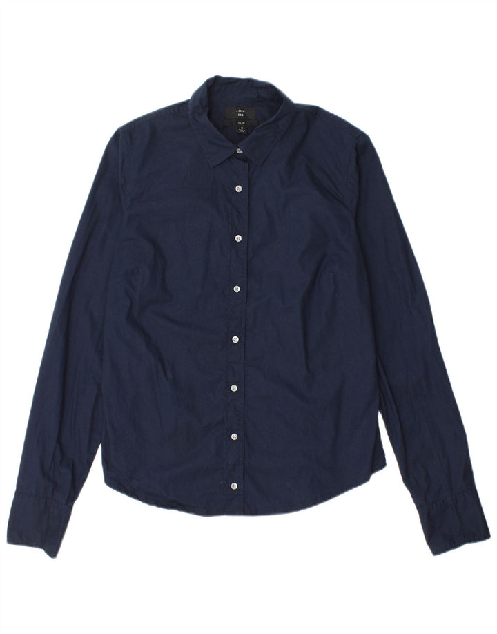 Camicia slim 365 da donna J. Crew US 6 cotone blu navy medio