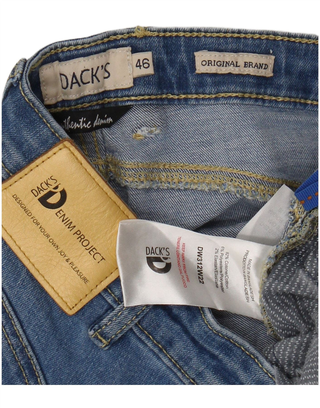 Jeans slim ritagliati da uomo di Dack EU 46 Small W30 L26 cotone blu