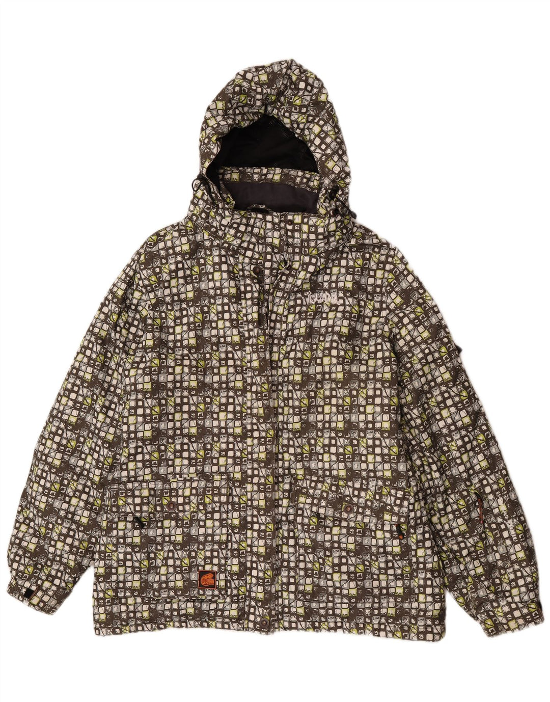 Giacca a vento con cappuccio da donna Iguana EU 46 XL multicolore geometrica
