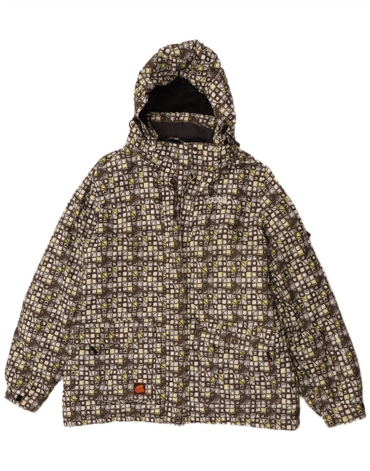 Giacca a vento con cappuccio da donna Iguana EU 46 XL multicolore geometrica