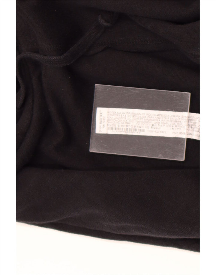 Felpa con cappuccio da uomo Zara grande in cotone nero
