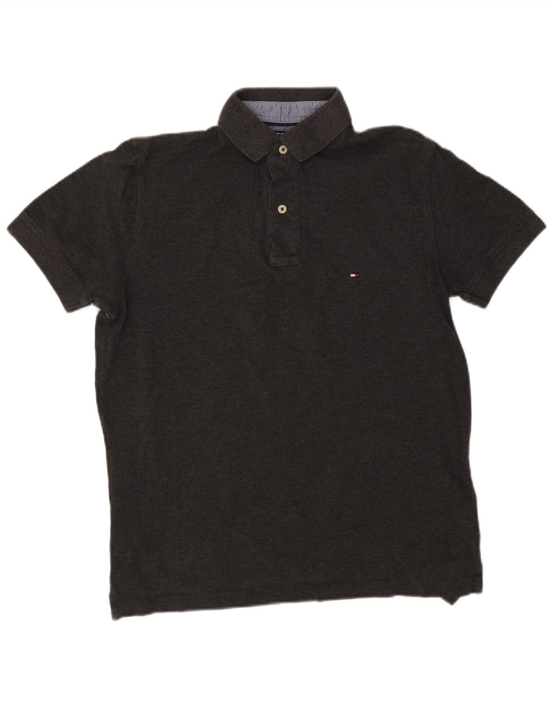 Polo da uomo Tommy Hilfiger piccola in cotone grigio