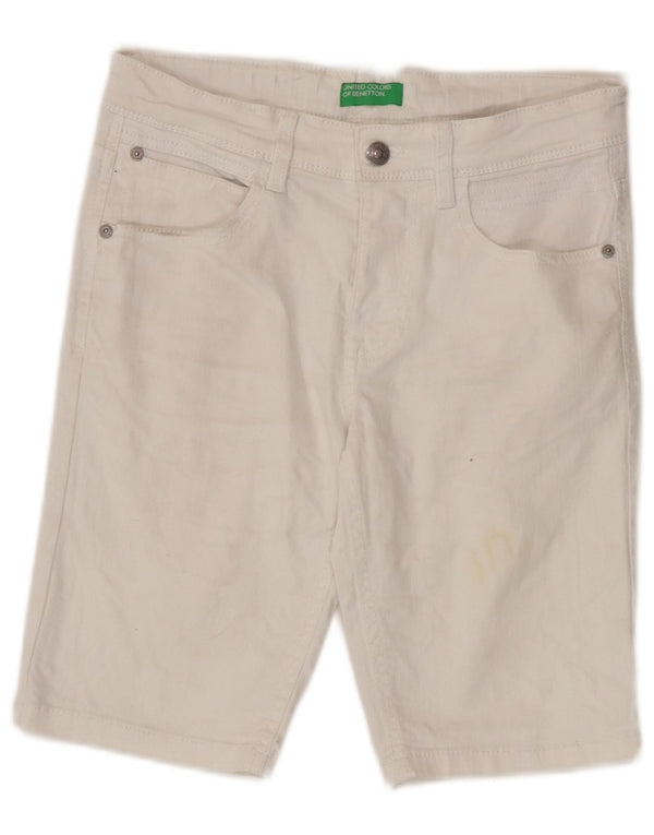 Pantaloncini di jeans per bambina Benetton 10-11 anni XL W28 Cotone bianco