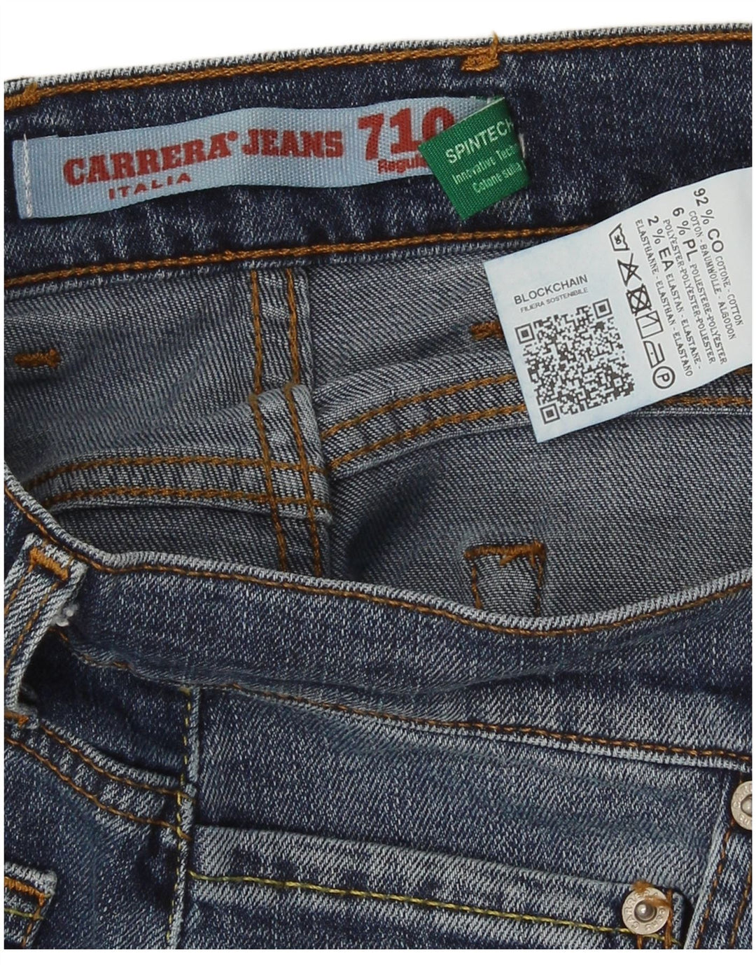 Jeans Carrera Uomo 710 Regular Fit Slim W32 L33 Cotone Blu