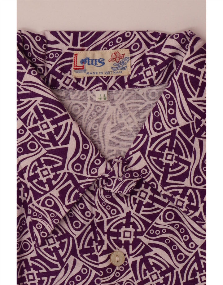 Camicia da uomo con motivo astratto VINTAGE taglia 44 XL viola