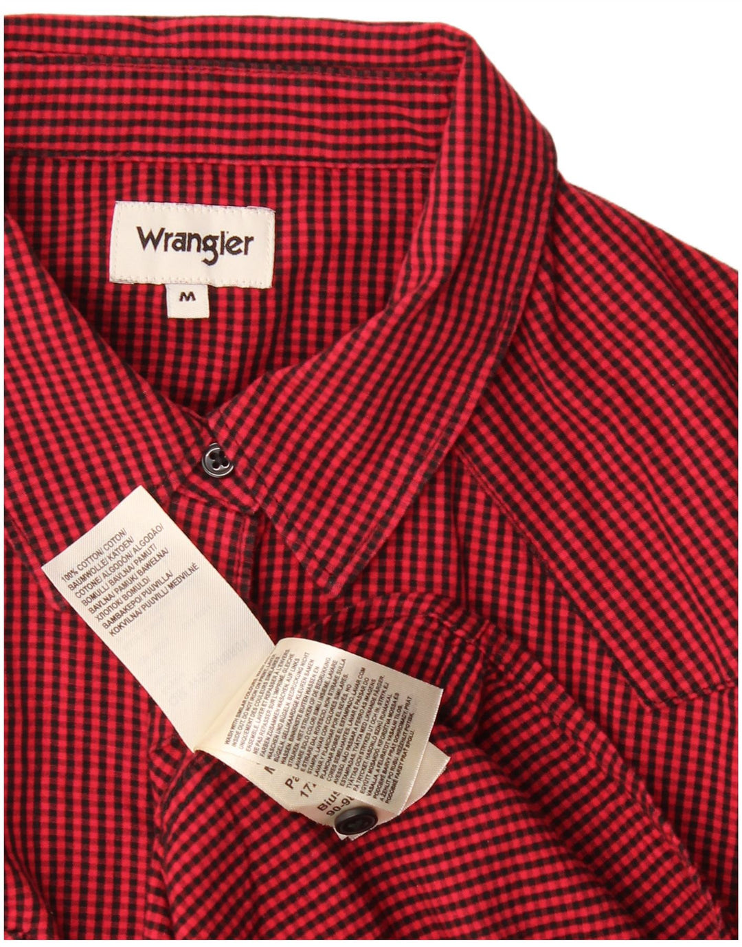 Camicia western da uomo Wrangler in cotone a quadretti rosso medio
