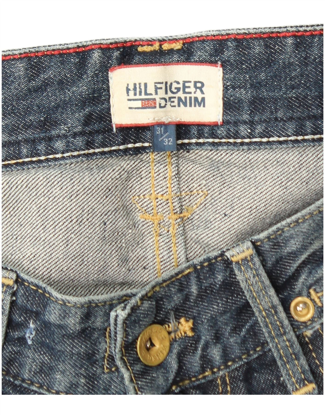 TOMMY HILFIGER Mens Distressed Slim Jeans W31 L32 Blue Cotton