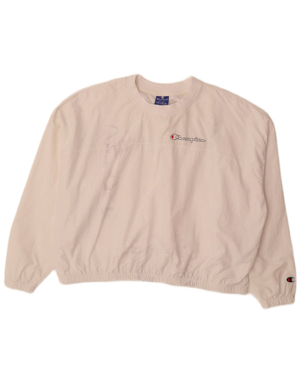 Tuta da ginnastica oversize con grafica Champion da donna UK 10 piccola bianca