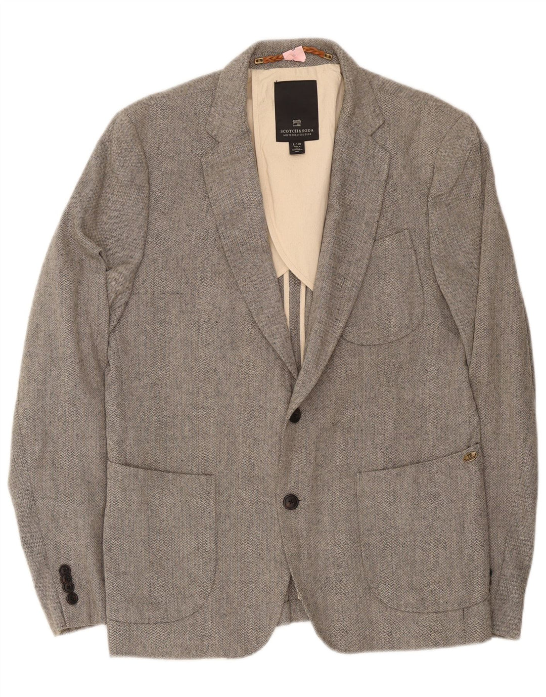Giacca blazer da uomo a 2 bottoni Scotch & Soda IT 50 grande grigia