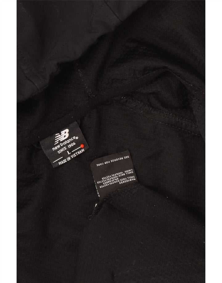 Giacca da tuta da uomo con cappuccio New Balance, grande, in poliestere nero