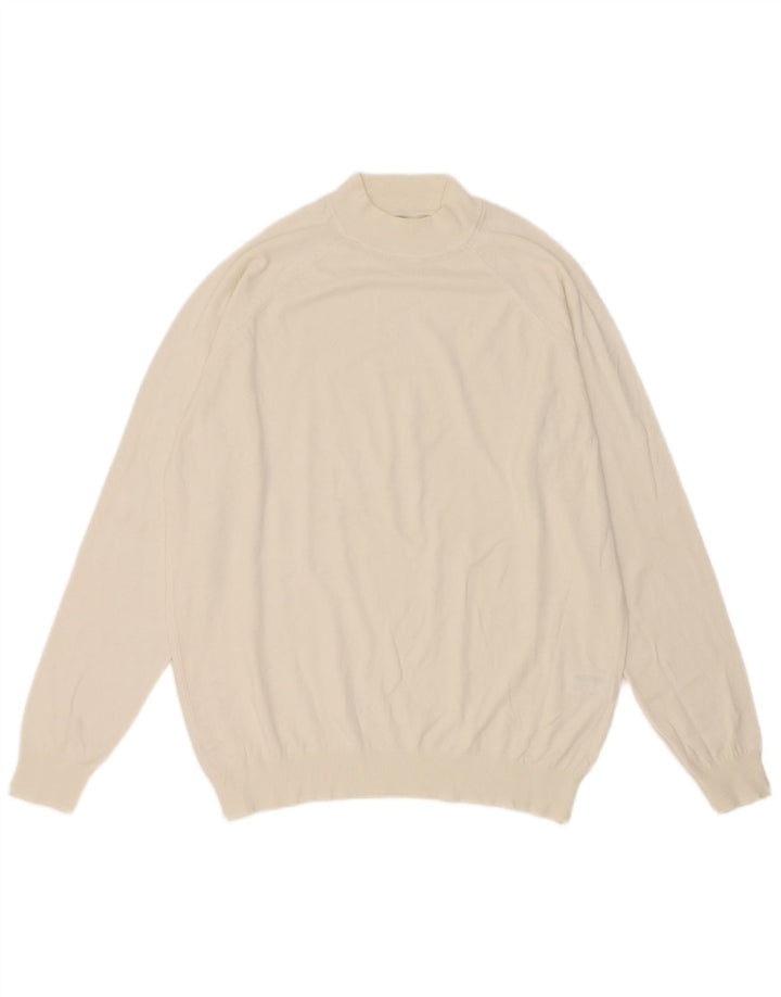 Maglione Zara da uomo con collo alto in viscosa bianca media