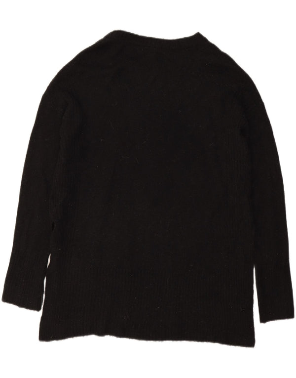 H&M Womens Boat Neck Jumper Sweater UK 14 Medium Black Acrylic