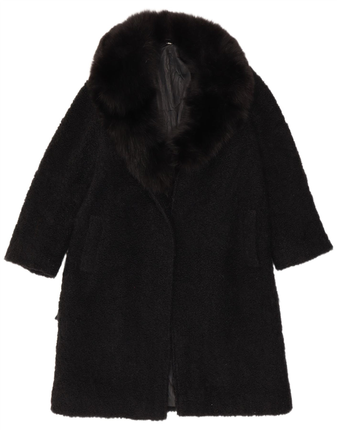 Soprabito aperto da donna VINTAGE UK 12 medio nero