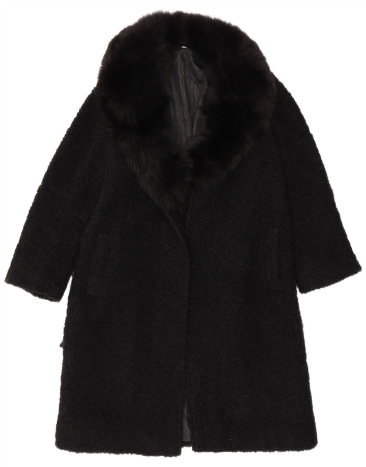 Soprabito aperto da donna VINTAGE UK 12 medio nero