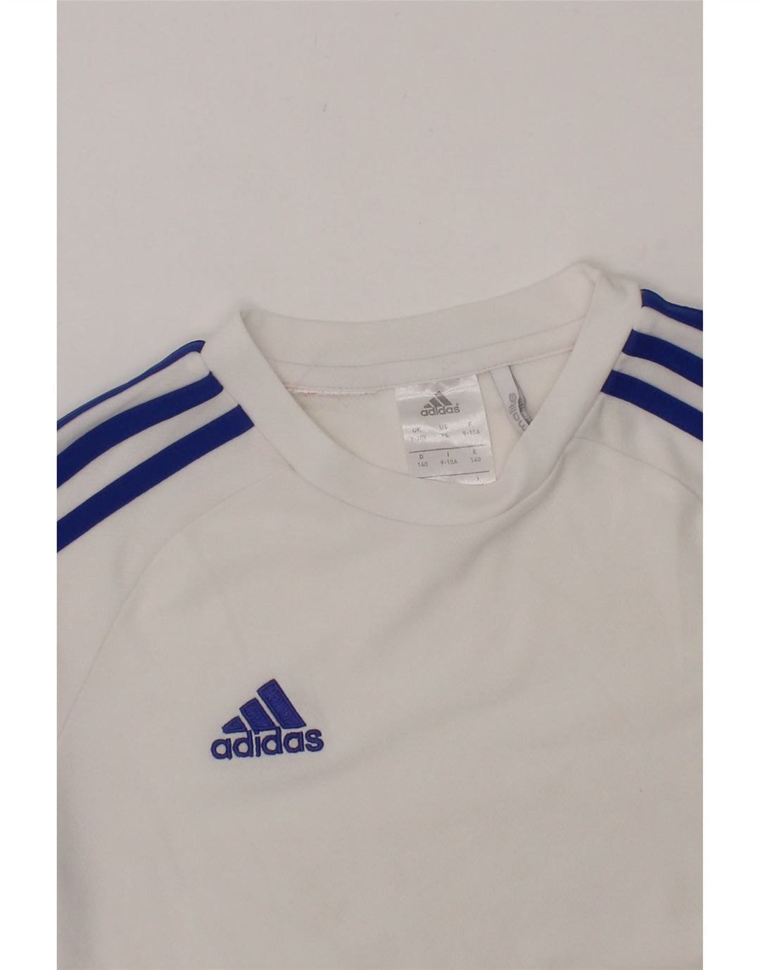 ADIDAS Boys Climalite T-Shirt Top 9-10 Years White Polyester Vintage Adidas and Second-Hand Adidas from Messina Hembry 