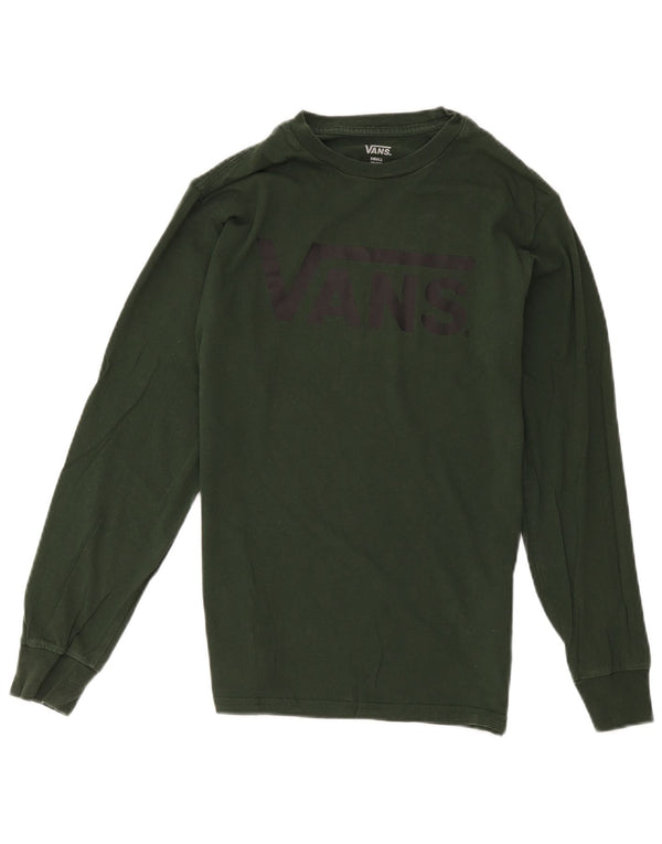 Maglietta grafica da uomo Vans a maniche lunghe piccola in cotone verde