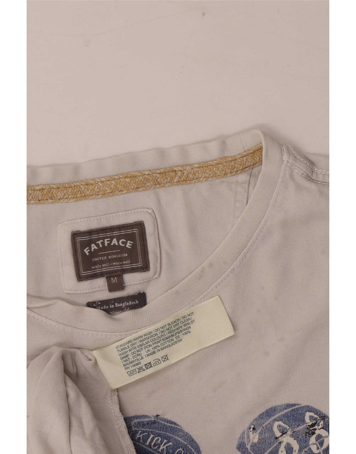 T-shirt grafica da uomo Fat Face Top in cotone bianco medio