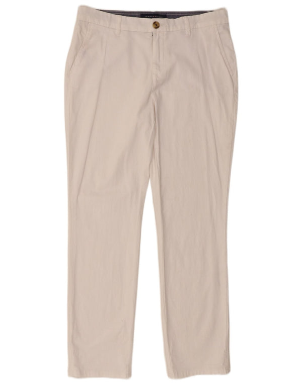 Pantaloni chino slim da donna Tommy Hilfiger US 8 Medium W32 L29 Cotone bianco