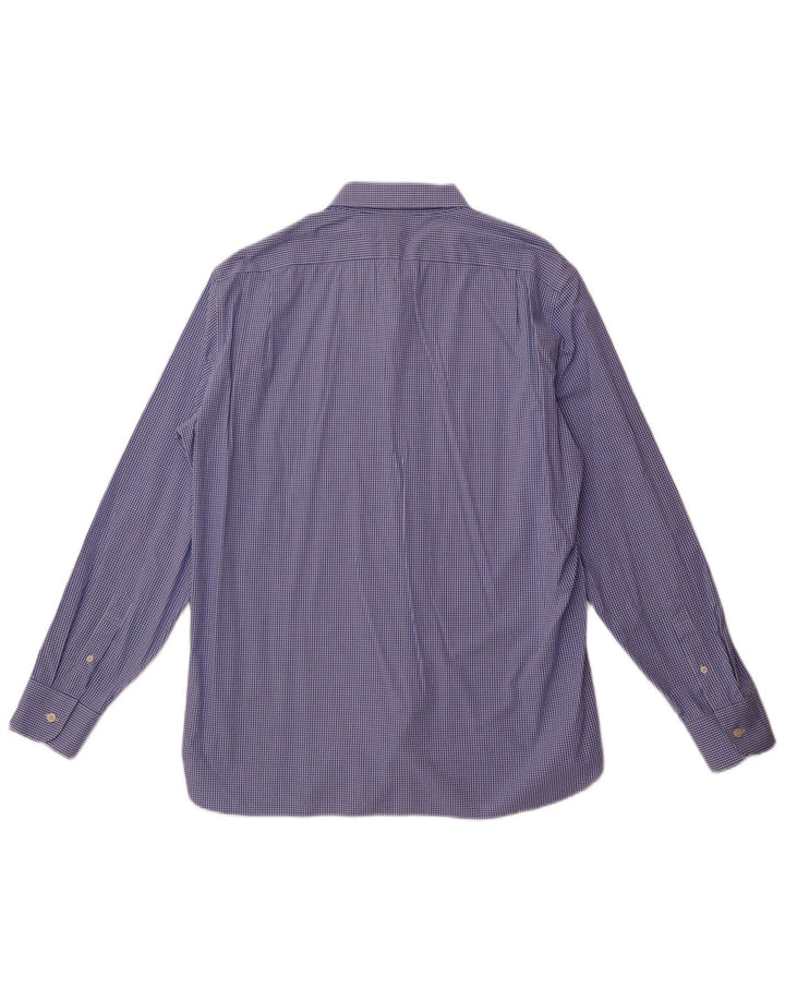 Camicia elasticizzata da uomo J. Crew taglia 17 17/12 XL a quadretti blu