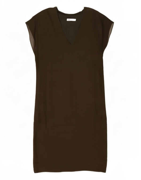 Abito a trapezio oversize da donna Zara UK 14 medio cachi