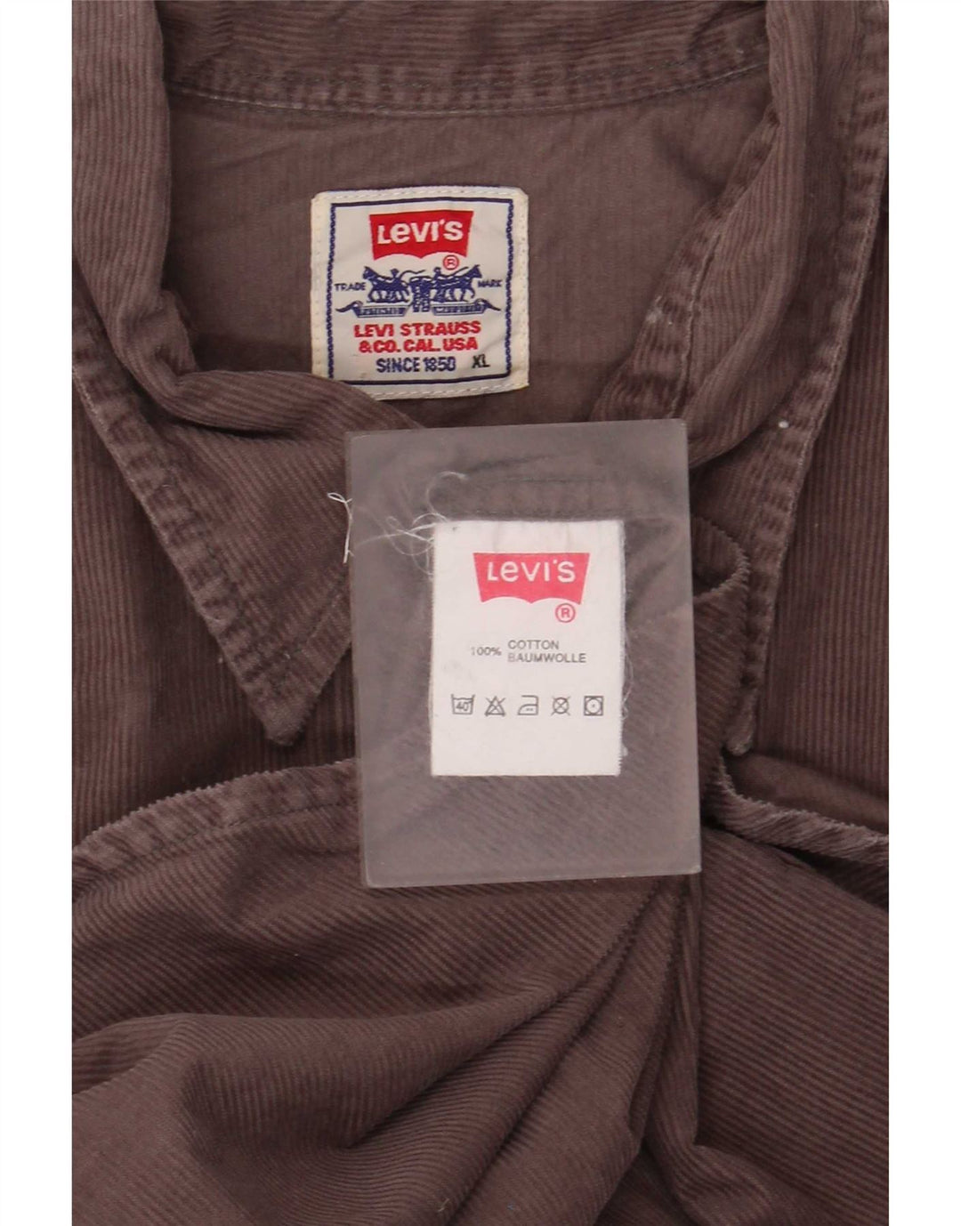 Camicia Levi's da uomo in velluto a coste XL in cotone marrone