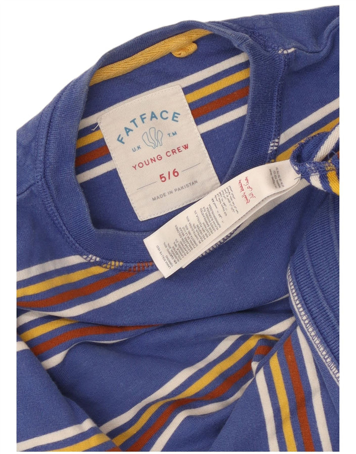 Felpa da bambino Fat Face 5-6 anni in cotone a righe blu