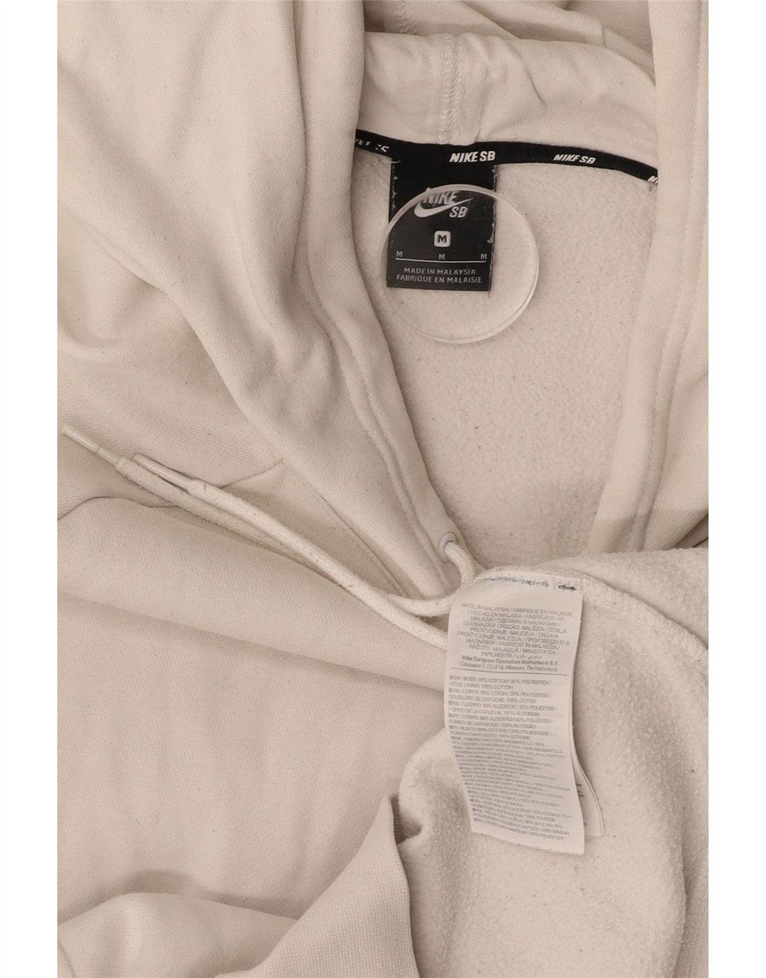 Maglione con cappuccio grafico NIKE da uomo in cotone bianco medio