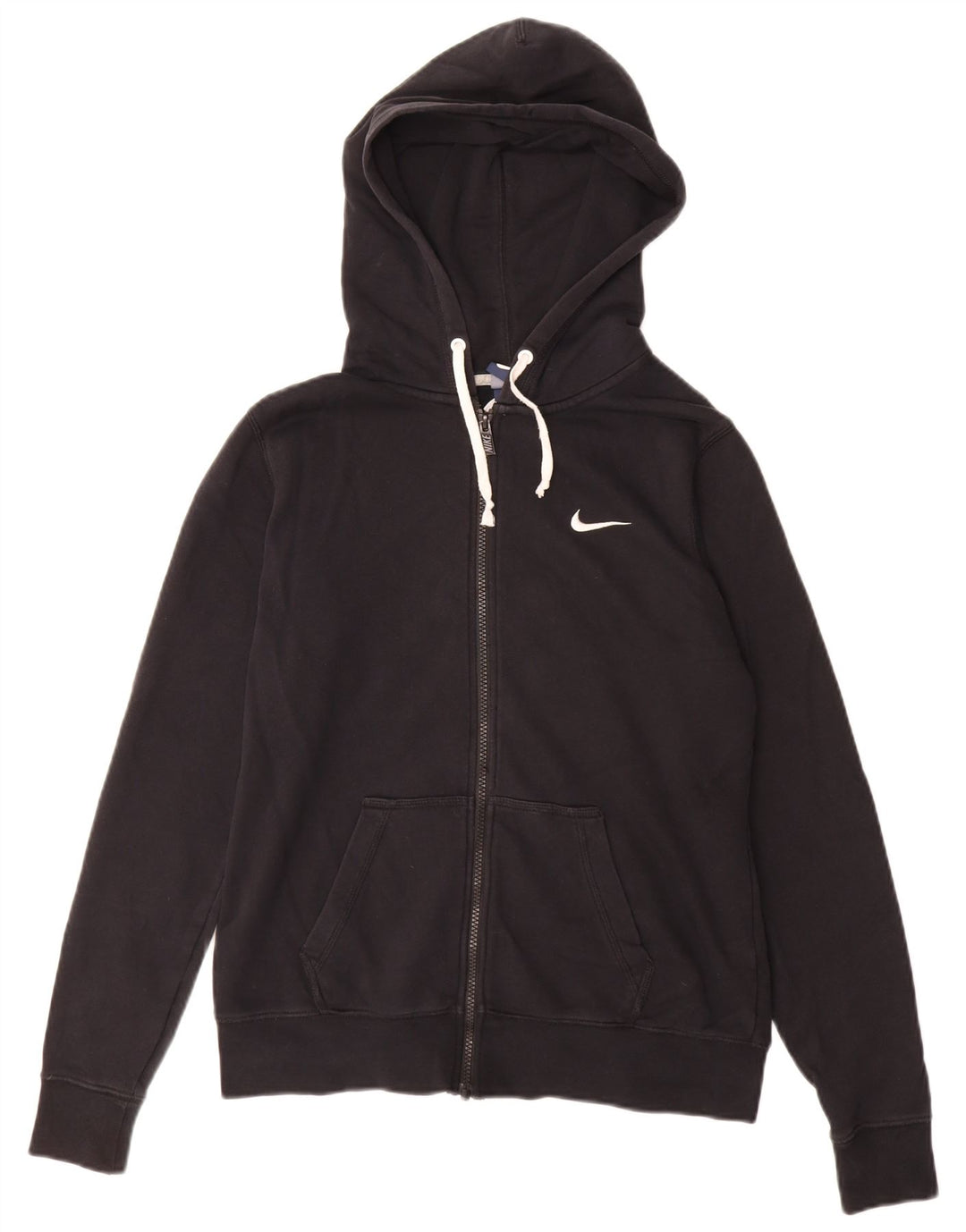 Maglione con cappuccio e zip da donna NIKE UK 16 grande cotone nero