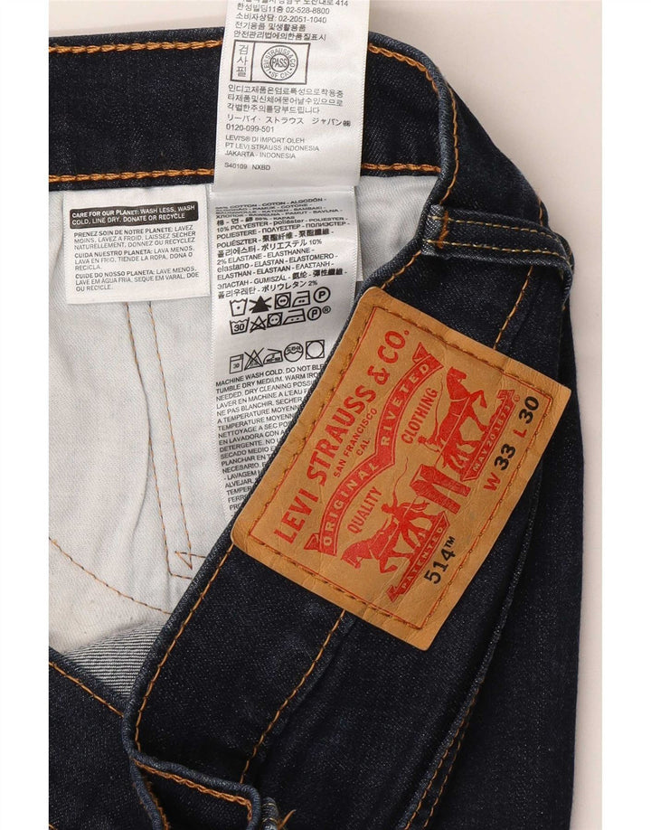 Levi's Uomo 514 Jeans dritti W33 L27 Cotone blu navy