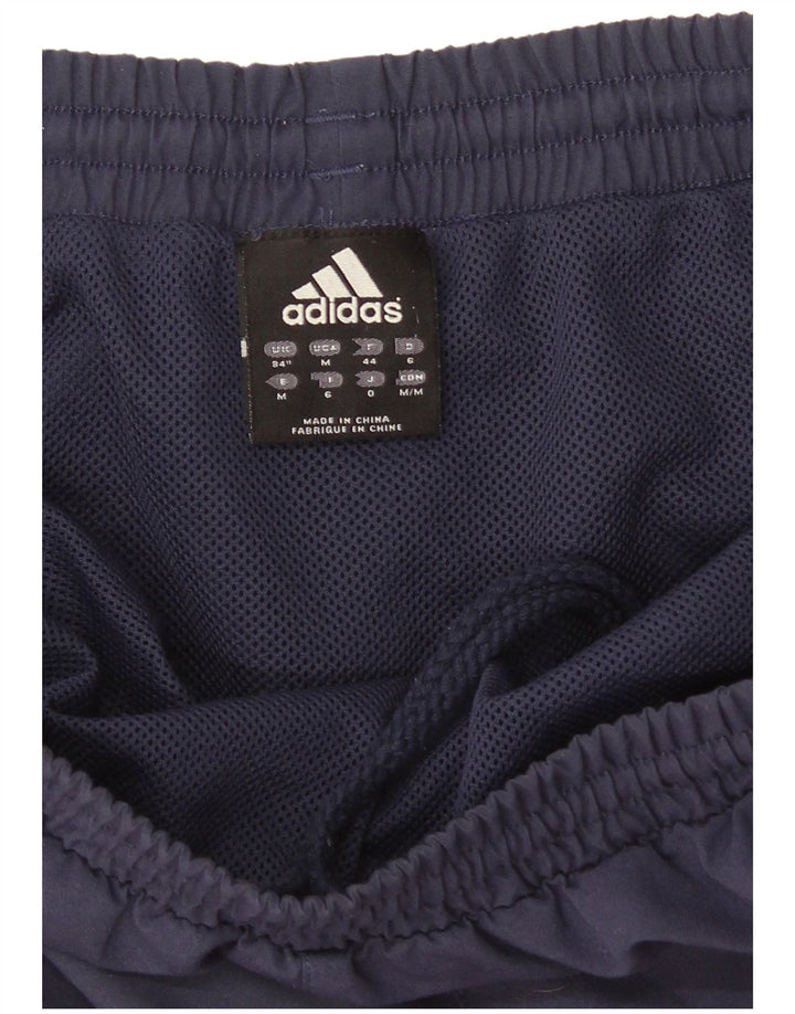Pantaloncini sportivi da uomo Adidas Medi in poliestere color block blu navy