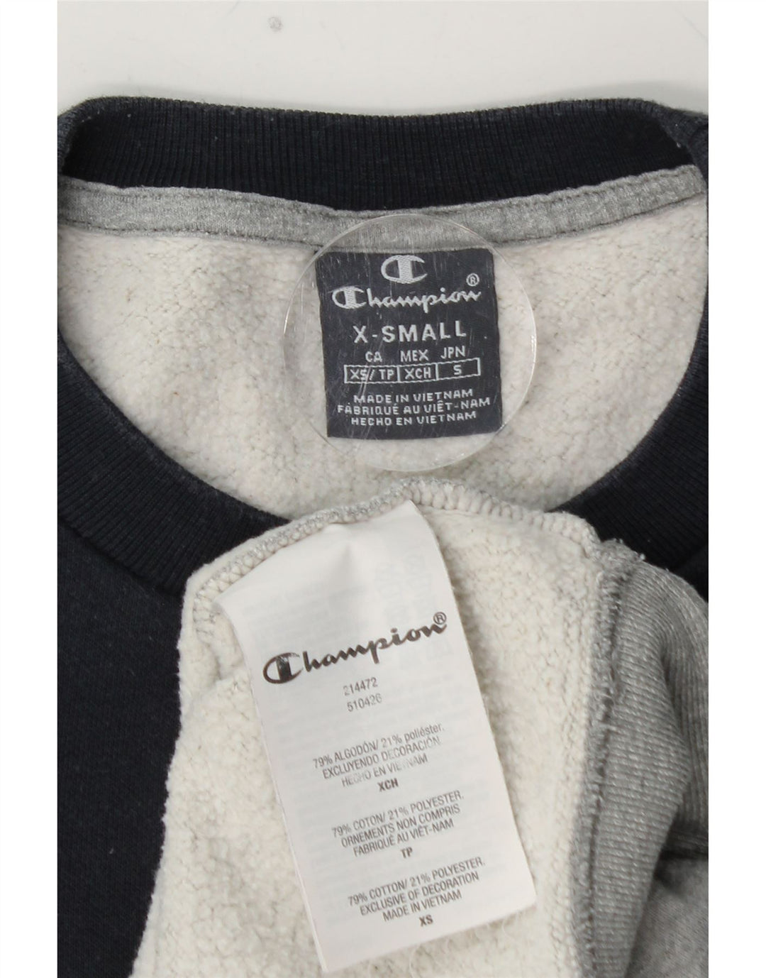 Felpa da uomo CHAMPION Maglia XS in cotone color block grigio