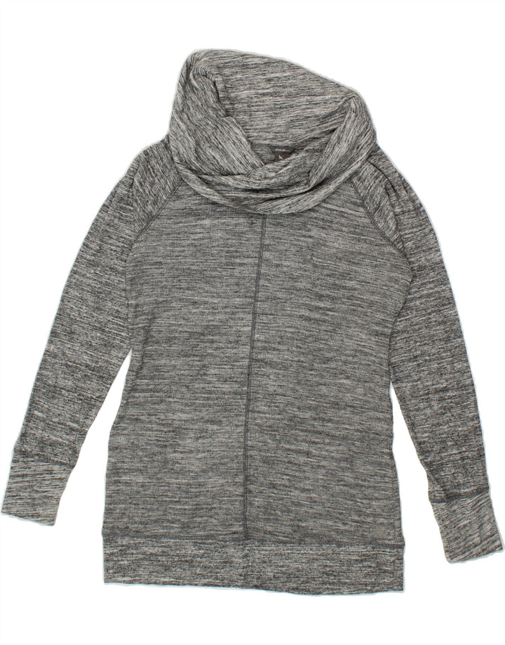 EDDIE BAUER Womens Roll Neck Sweatshirt Jumper UK 12 Medium Grey Flecked Vintage Eddie Bauer and Second-Hand Eddie Bauer from Messina Hembry 