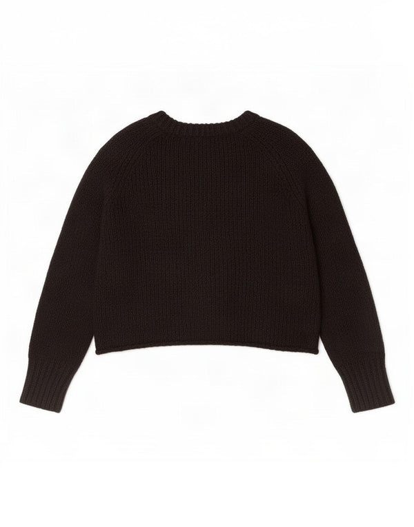 Maglione corto con scollo a barca oversize da donna Zara UK 10 piccolo nero