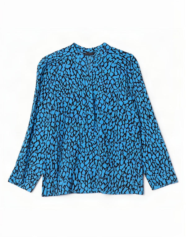 Top in camicetta a maniche lunghe da donna Marks & Spencer UK 12 Blu medio