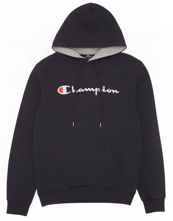 Maglione con cappuccio grafico da uomo Champion medio blu navy