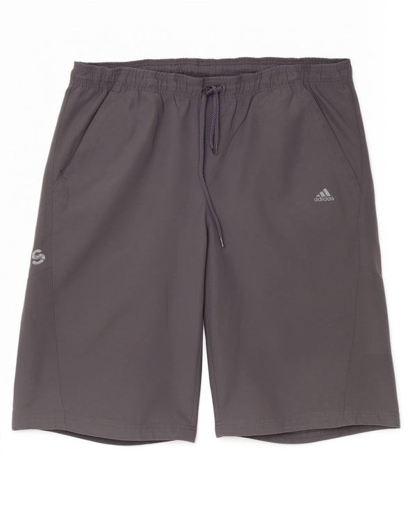 Pantaloncini sportivi grafici da uomo Adidas grandi sportivi in poliestere grigio
