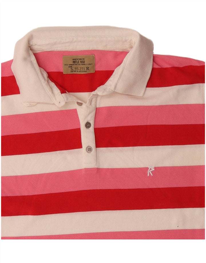 Polo da rugby da uomo RIFLE 2XL in cotone a righe rosa