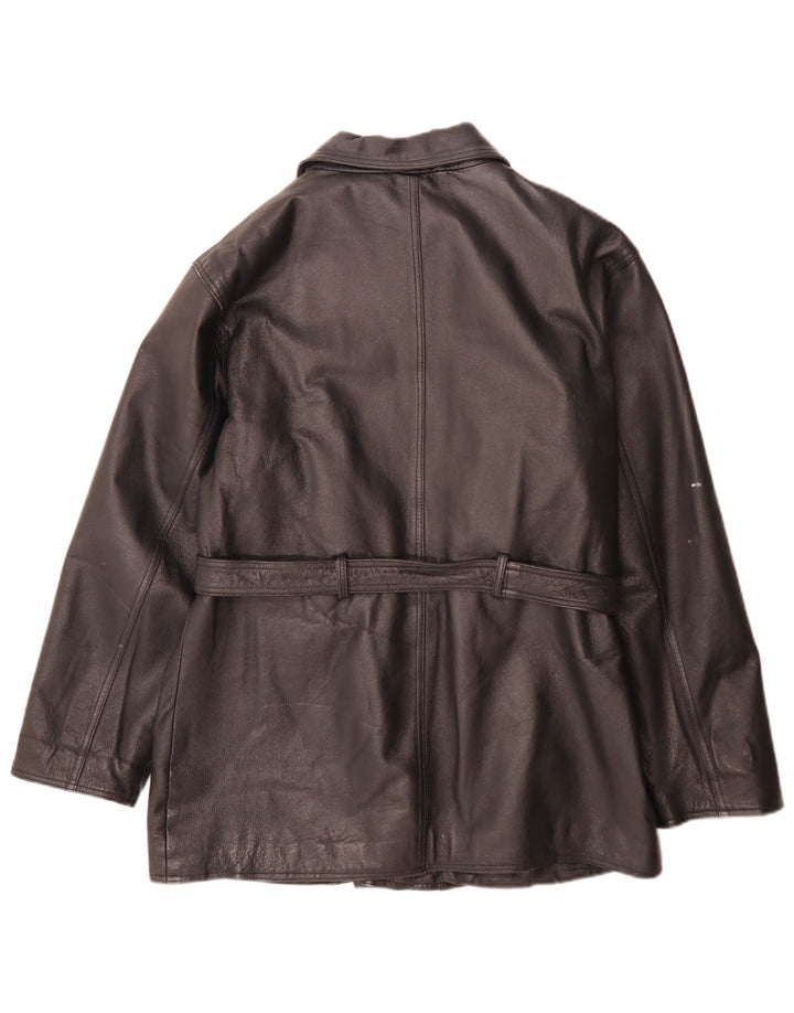 Giacca da motociclista in pelle Canda da donna di C&A UK 12 media nera