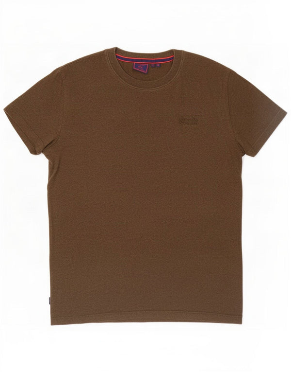 Superdry Mens T-Shirt Top Medium Khaki Cotton