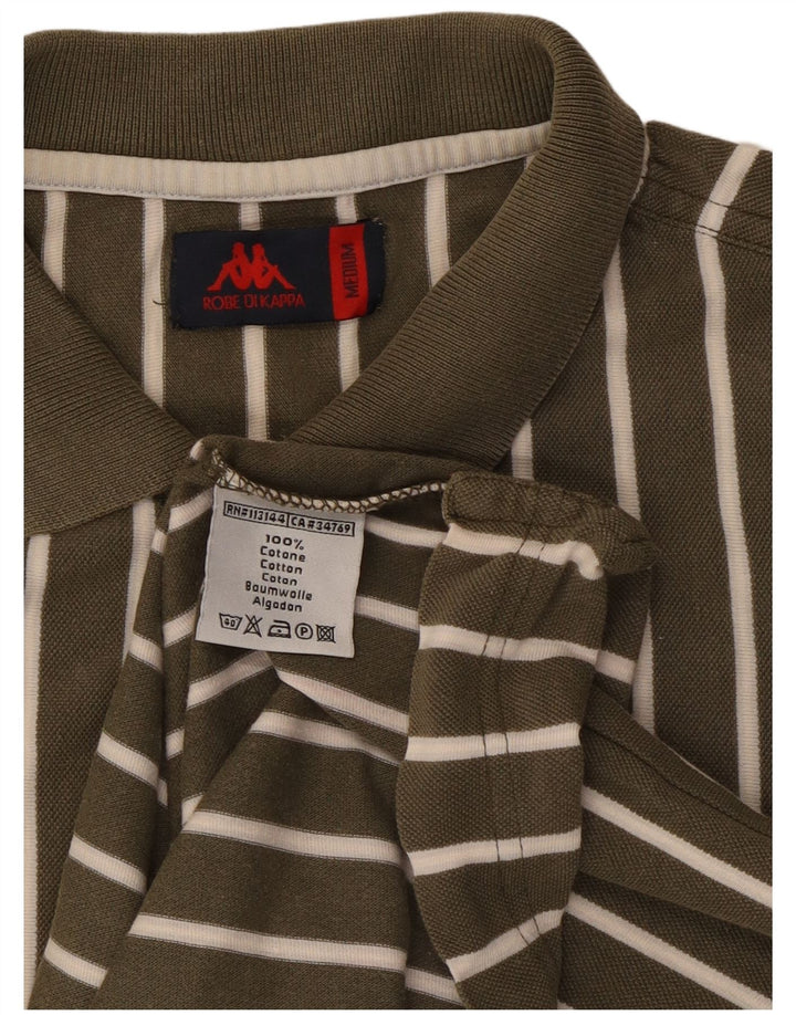 Polo Kappa da uomo in cotone a righe medie kaki