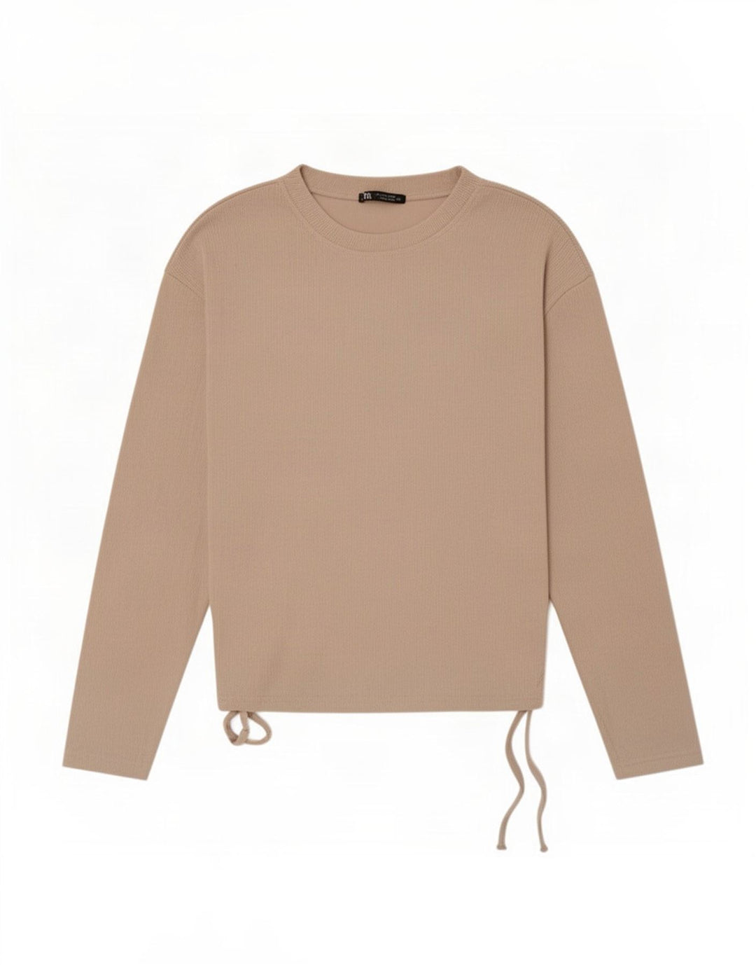 Top Zara da donna a maniche lunghe UK 10 Small Beige Poliestere