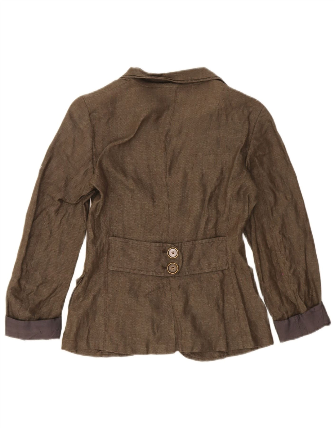 Max & Co. Giacca blazer da donna a 2 bottoni UK 6 XS Lino marrone