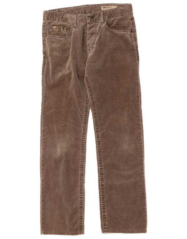 Pantaloni casual dritti da uomo Gas W33 L34 in cotone marrone
