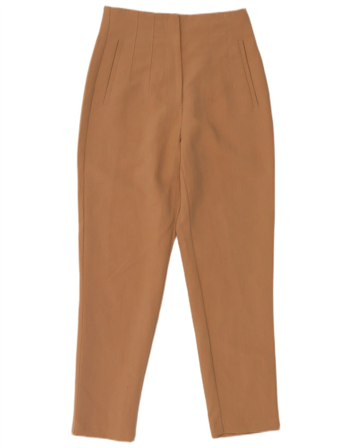 Pantaloni chino affusolati da donna Zara piccoli W26 L26 poliestere marrone