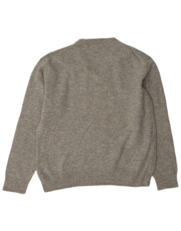 Gant maglione da donna con scollo a V UK 18 XL lana grigia
