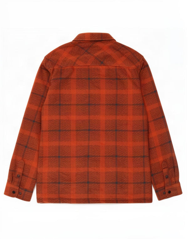 Camicia in pile da uomo O'Neill grande poliestere a quadri arancioni